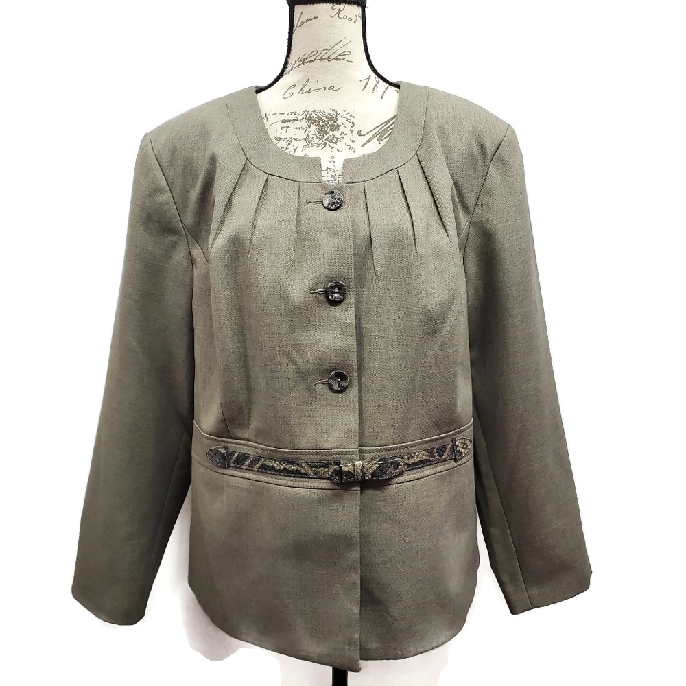 Isabella Button Front Suit Jacket Plus Size 20W